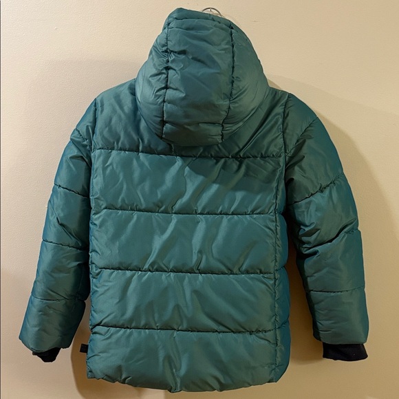 Children's Teal Puffer Jacket with Hood - Picture 3 of 4